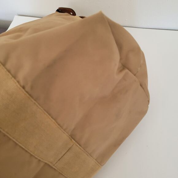 Lancel Paris Vintage Bag Duffle Handbag Zip XL Large Nylon Beige Designer Logo - Picture 11 of 11